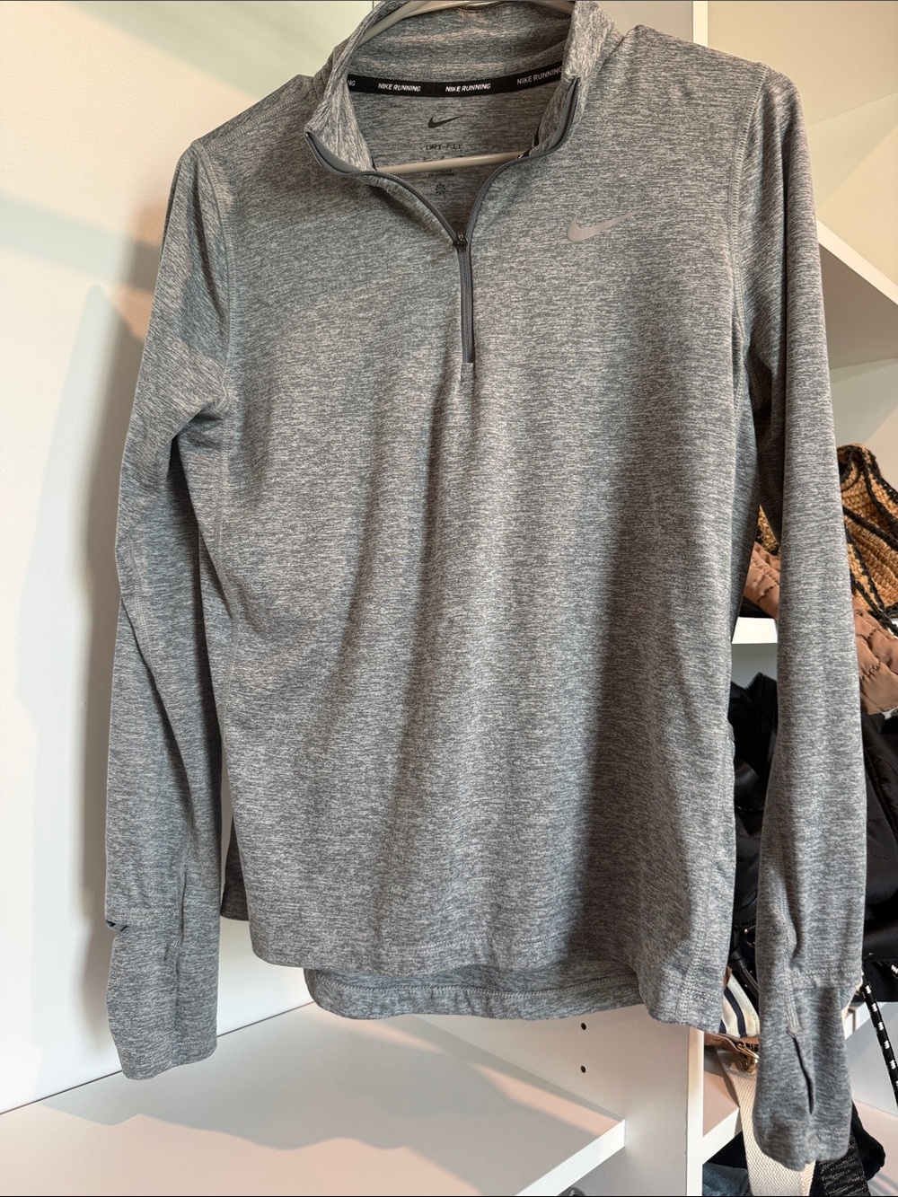 Nike Grey Heather Quarter-Zip Pullover